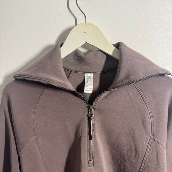 Spanx Airessentials Half Zip Women XS Mauve Gray Athleisure Active Casual Comfy - Picture 4 of 8